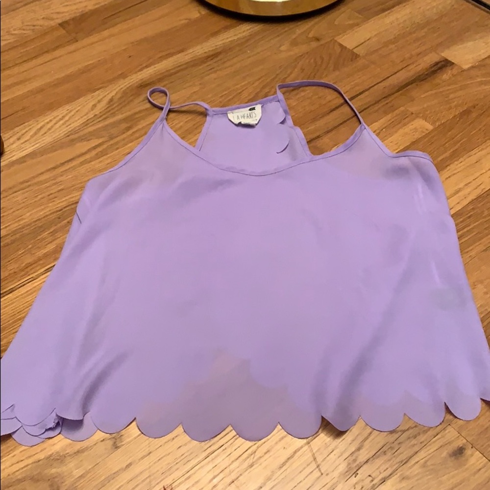 Scalloped open back tank